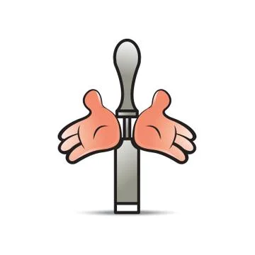 Silver chisel cartoon Stock Illustration
