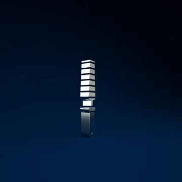Silver Chisel tool for wood icon isolated on blue background. Minimalism conc Stock Illustration