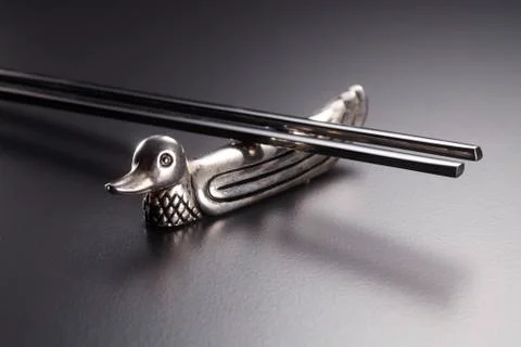 Silver chopsticks Stock Photos