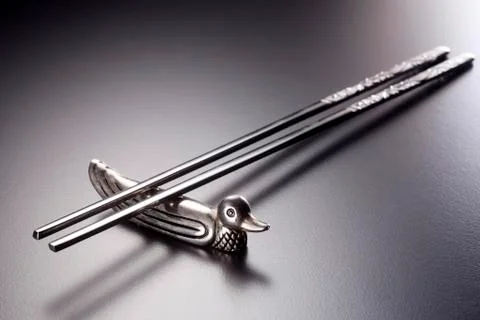 Silver chopsticks Stock-Fotos