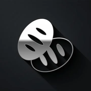 Silver Christian bread icon isolated on black background. Religion and Stock Illustration