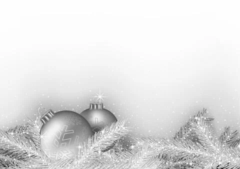 Silver Christmas Background Stock Illustration