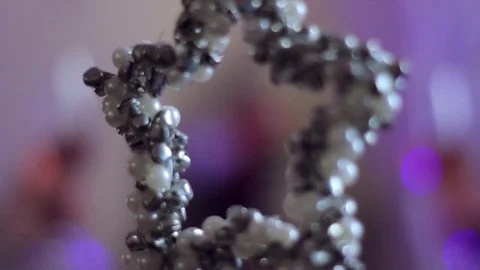 Silver Christmas star Stock Footage 83583907