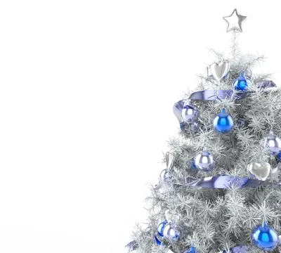 Silver Christmas Tree Stock Illustration