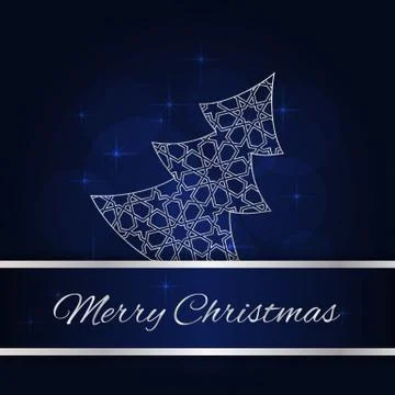 Silver christmas tree Stock Illustration