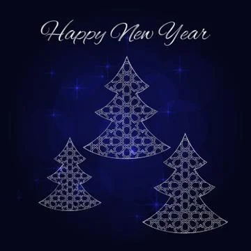 Silver christmas tree Stock Illustration