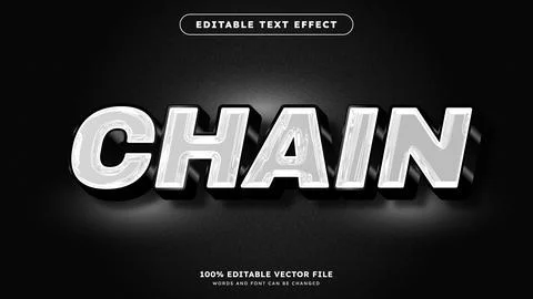 Silver chrome 3d editable text effect template realistic style Stock Illustration