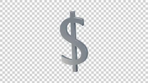 Silver chrome dollar currency symbol with polished metallic finish Stock Illustration