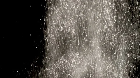 Silver, chrome sequins. Bright sequins.Bright Explosion Glitter with Flickering. Stock Footage 137590419