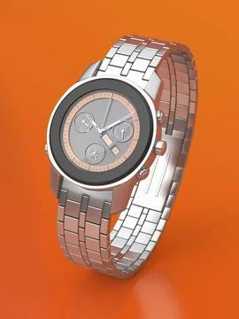 Silver chronograph watch Illustrazione stock