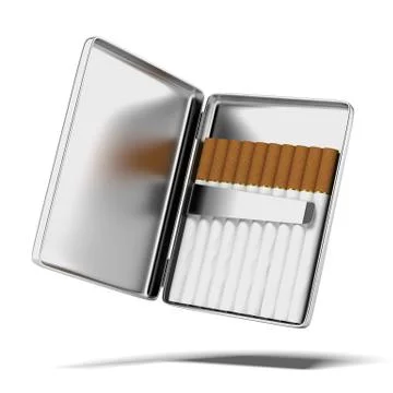 Silver cigarette case イラスト素材