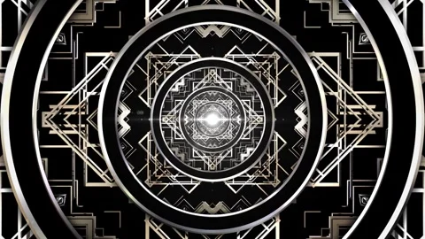 Silver Circle Art Deco Stock Footage 323148970
