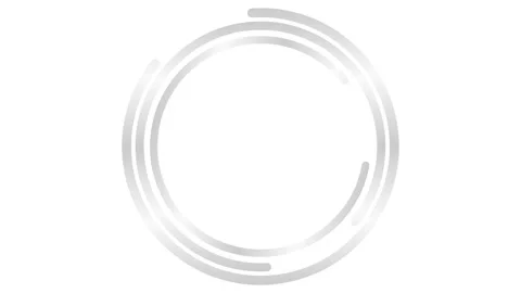Silver circle frame 2 white Stock Footage 249892343