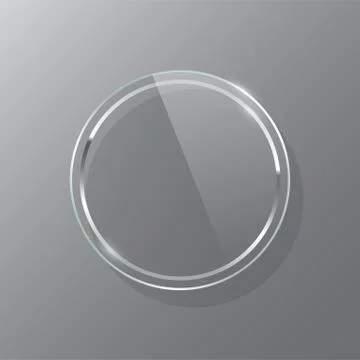Silver circle glass frame realistic vector mockup set Stock Illustration