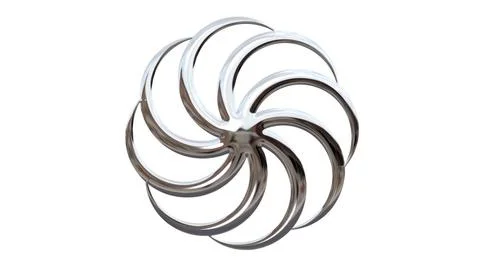 A silver circle with a spiral design Stock Illustration