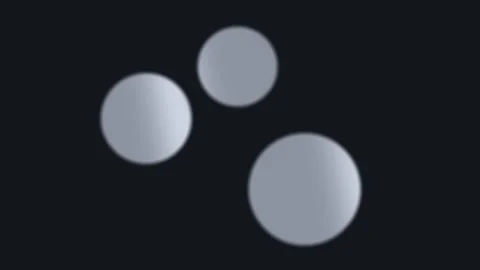 Silver circles interact on a black background Stock Footage 329009302