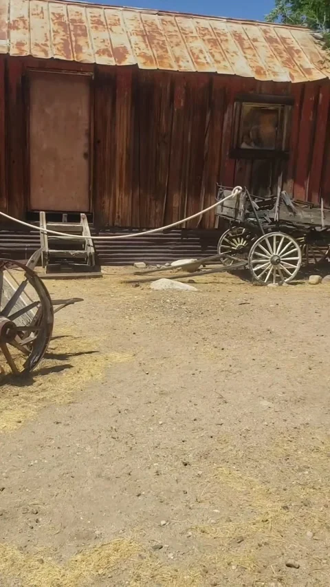 Silver City Ghost Town Abandoned Chapel Exterior Vertical Video stock 244877962