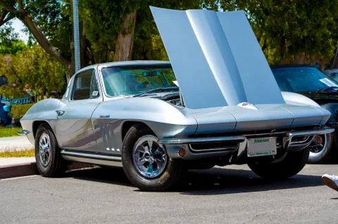 Silver Classic Corvette Stock Photos