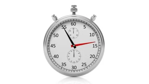 Silver clock chronometer, isolated on white background 스톡 일러스트