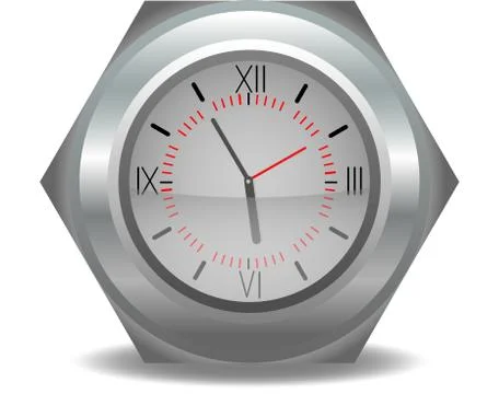 Silver clock Stock Illustration