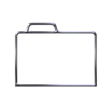 Silver closed folder silhouette Stock Illustration