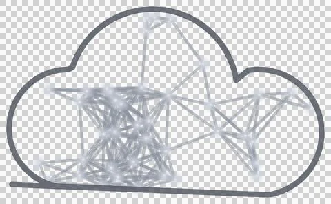 Silver cloud computing network transparent PNG Stock Photos