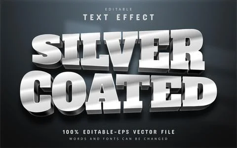Silver coated text effect Stock Illustration