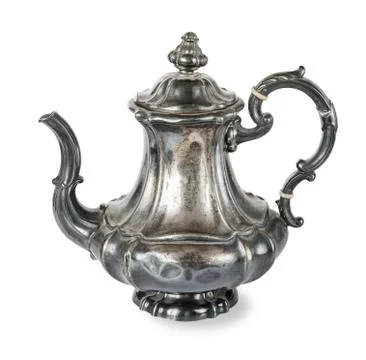 Silver coffee pot Foto stock