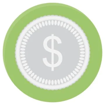 Silver coin dollar icon Stock Illustration