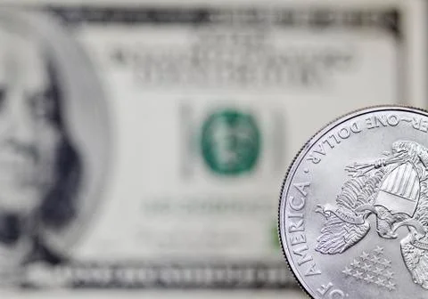 Silver coin Stock Photos