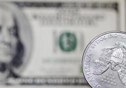 Silver coin Stock Photos