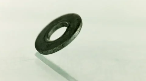 Silver coin spinning on white background Stock Footage 46654503