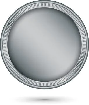 Silver coin, vector illustration Illustrazione stock