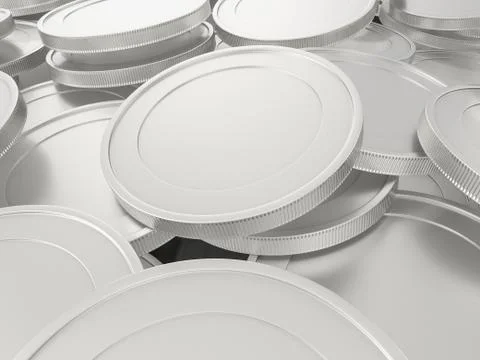 Silver coins background Stock Illustration