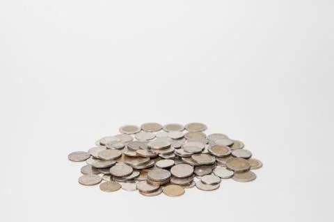Silver coins background Stock Photos