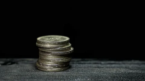 Silver coins Stock Footage 169523230