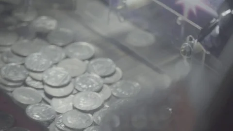 Silver Coins in Games Arcade Stock-Footage 81674054