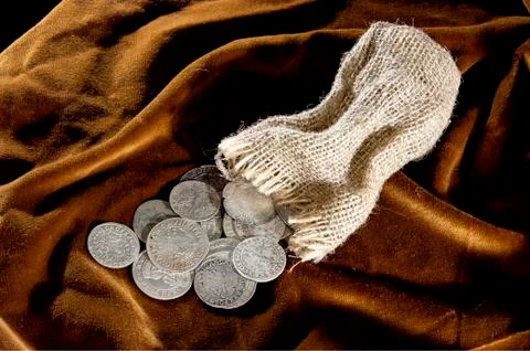Silver coins Stock Photos