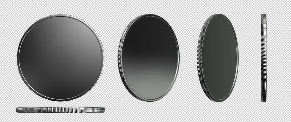 Silver coins three dimension Illustrazione stock