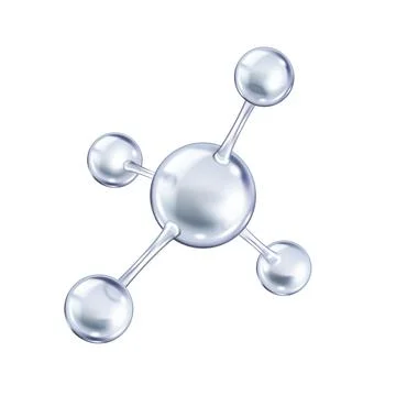 Silver collagen molecule model realistic vector illustration Stock Illustration