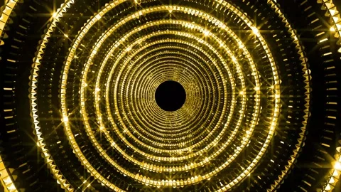Silver Colored Crystal Tunnel Orange Gold HD Stock Footage 201128202