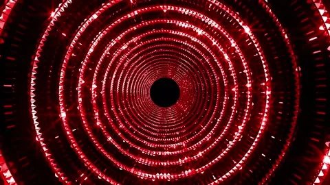Silver Colored Crystal Tunnel Red HD Stock Footage 201128177