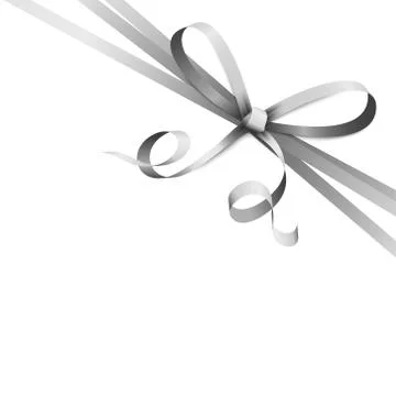 Silver colored ribbon bow Stock Illustration