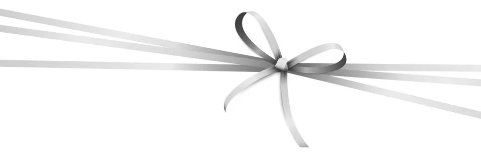 Silver colored ribbon bow Illustrazione stock