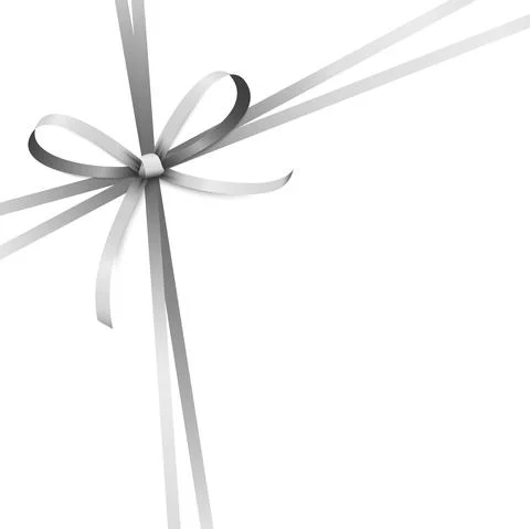 Silver colored ribbon bow 스톡 일러스트