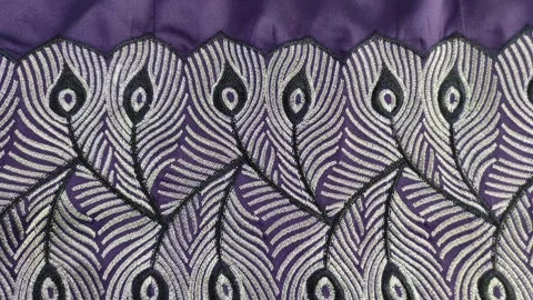 Silver colors embroidery pattern Stock Footage 260202281