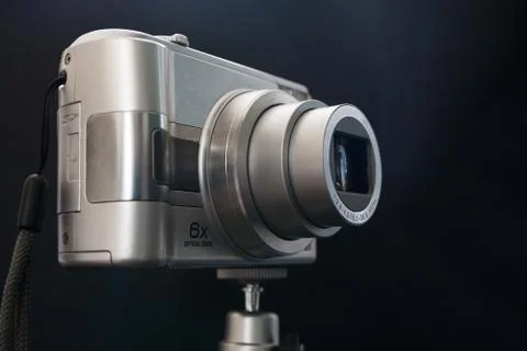 Silver Compact Digital Photo Camera. Stock Photos