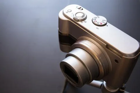 Silver Compact Digital Photo Camera. Stock Photos