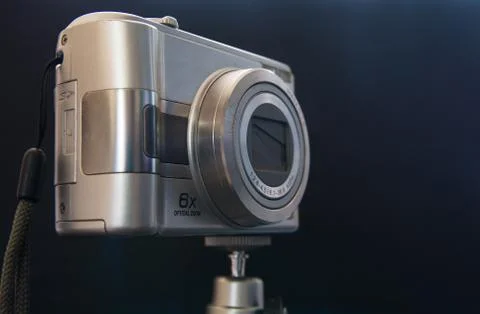 Silver Compact Digital Photo Camera. Stock Photos