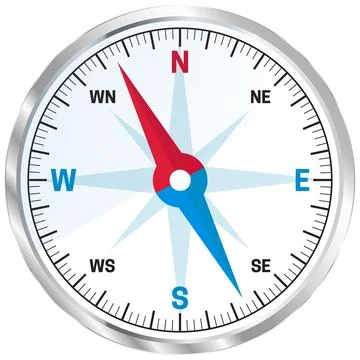Silver Compass Illustration Isolated on White Background Stock Illustration